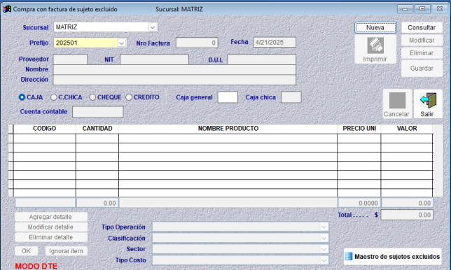 Compras a sujetos excluidos