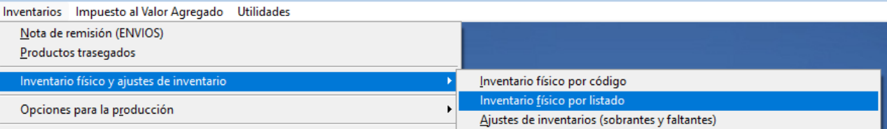 Inventario físico por listado
