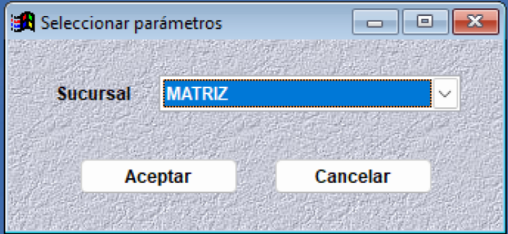 Seleccion de sucursal