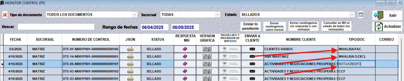 Verificar invalidación